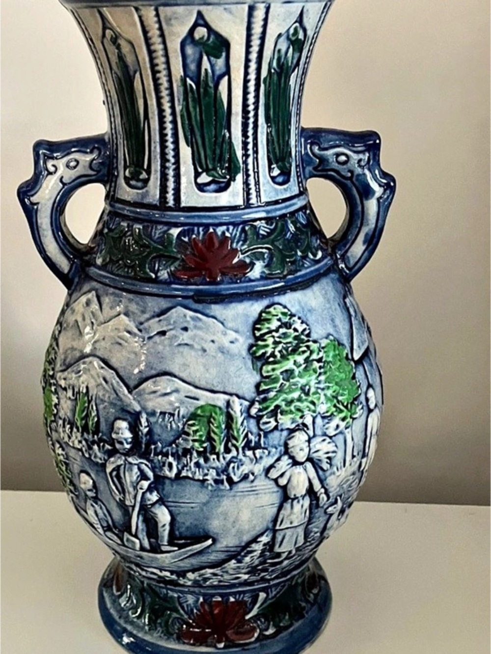 Made in Japan Japanese Decorative Vase in Blue & Green